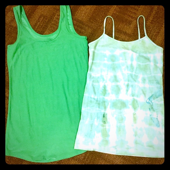 Tops - New Green Tank Top + Bonus Tie Dye Tank